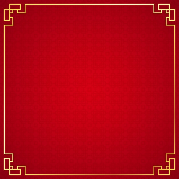 Oriental chinese borders on red background