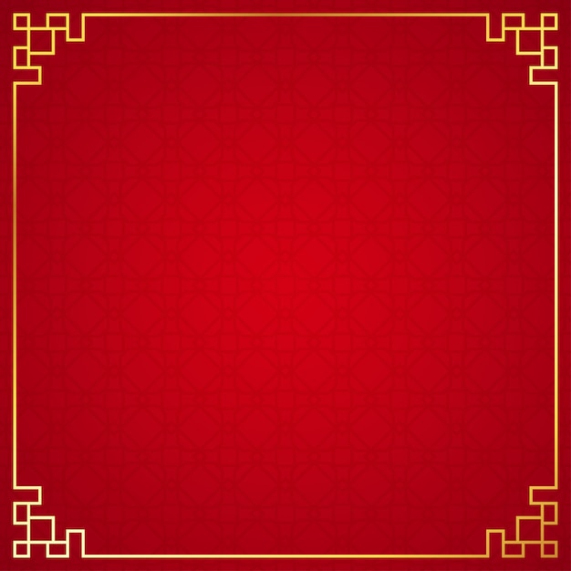 Oriental chinese borders on red background