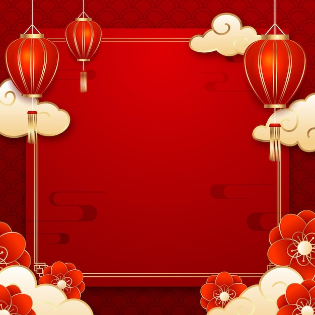 Oriental chinese festival concept illustration in gradient style