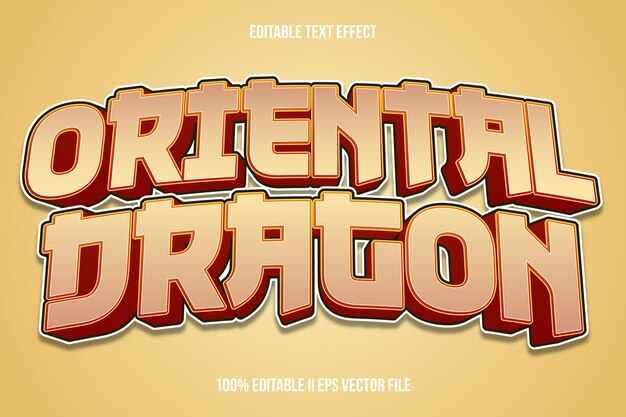 Oriental Dragon Editable Text Effect 3d Emboss Gradient Style