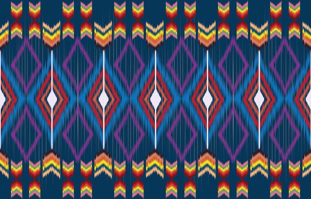 Geometria etnica orientale ikat modello senza cuciture design tradizionale per sfondo, tappeto, carta da parati,