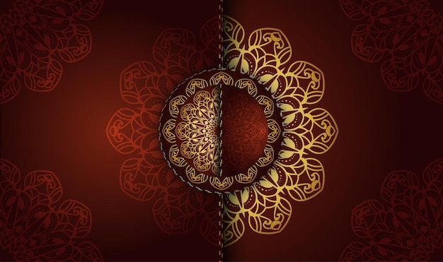 Vector oriental hand drawn abstract gradient luxury with golden colors mandala background design vector