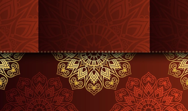 Oriental hand drawn creative gradient luxury color golden color mandala background design vector template