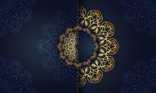 Oriental hand drawn gradient luxury with golden colors mandala background design vector