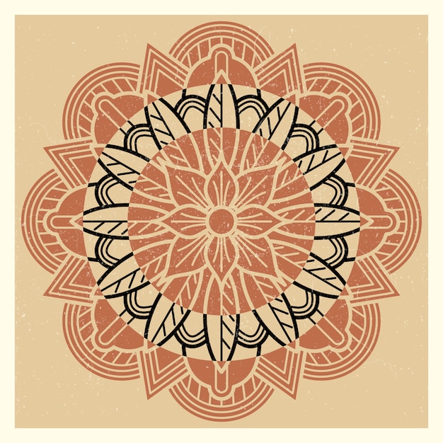 Oriental, indian, asian meditation mandala vintage