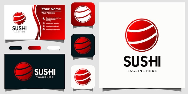 Design del logo sushi giapponese orientale