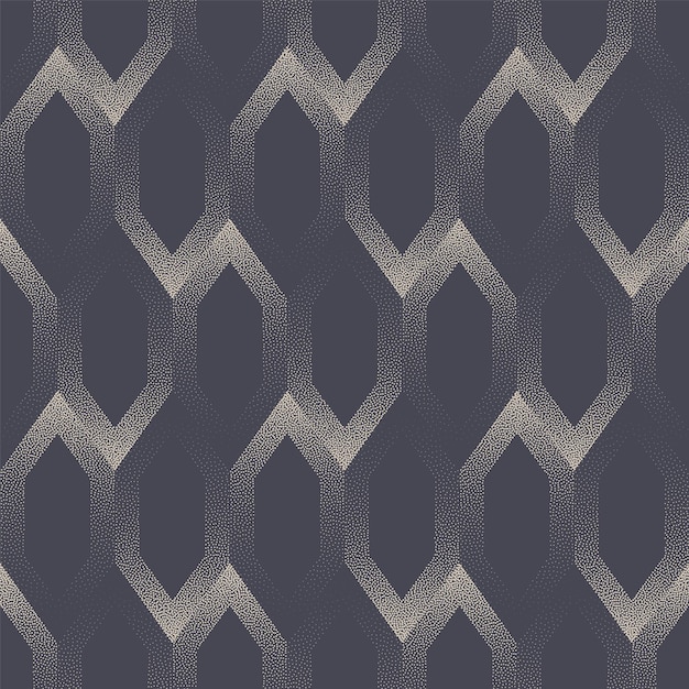 Oriental Lattice Decorative Seamless Pattern Vector Stippled Abstract Background