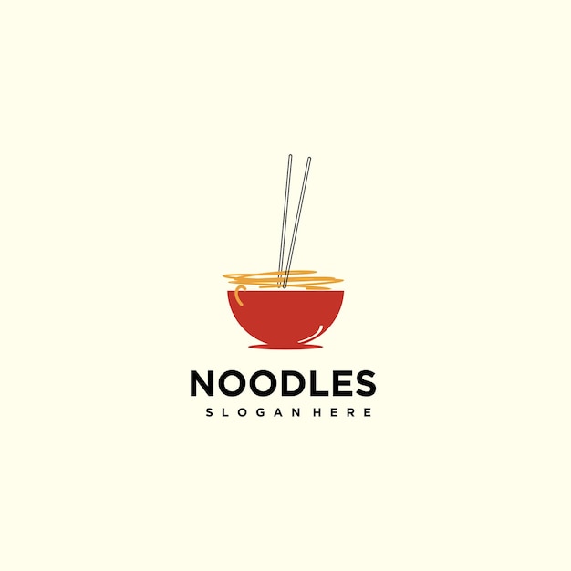 Oriental noodle food logo design