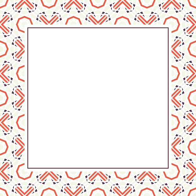 Oriental ornamental mosaic. Arabic design for page decoration. Vector frame of asian mosaic border