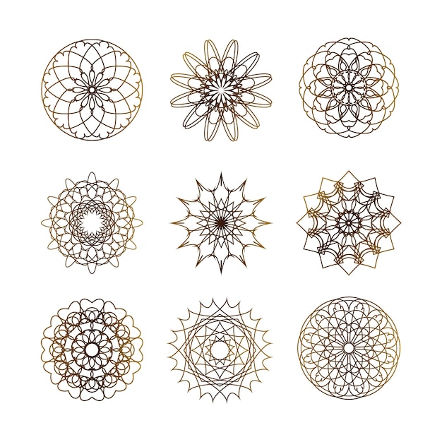 Oriental round vintage ornaments vector