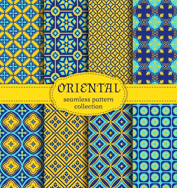 Oriental seamless patterns. 