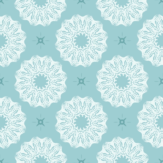 Oriental seamless vector background Wallpaper in a baroque style pattern Baby blue floral element