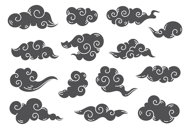 Traditional Japanese Clouds Vector Tattoo Embroiderychinese Stock Vector  Royalty Free 1497436115  Shutterstock