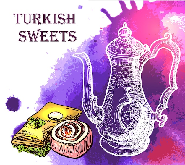 Oriental sweets illustration