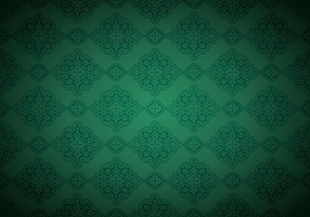 Vector oriental vintage background with indopersian ornaments royal luxurious textured wallpaper in green