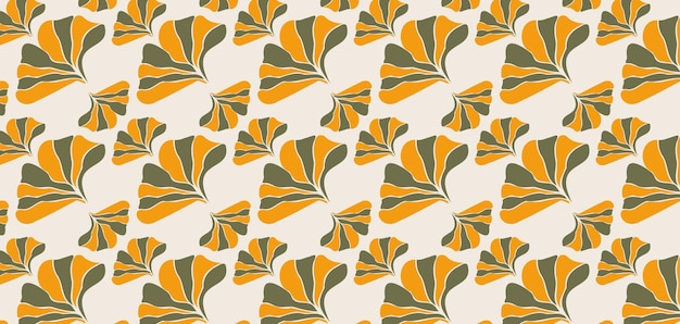 Oriental vintage flower seamless pattern Pastel background in minimalist