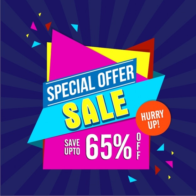 Origami banner with special offer