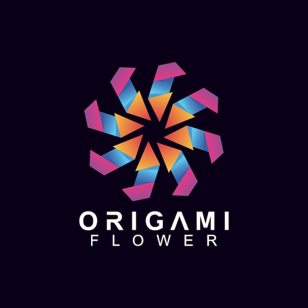 Origami bloem logo vector