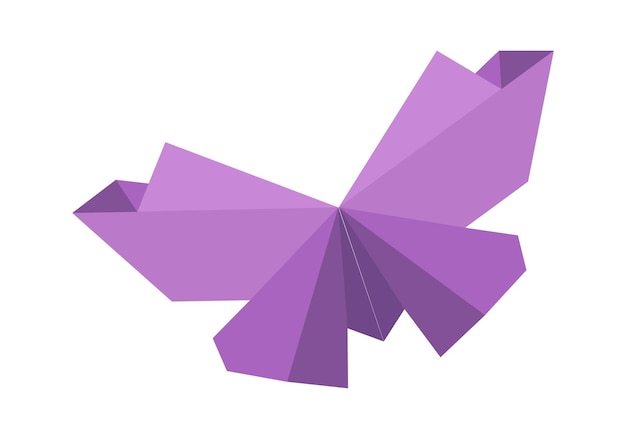 Origami butterfly Animal Childish Craft Vector illustration