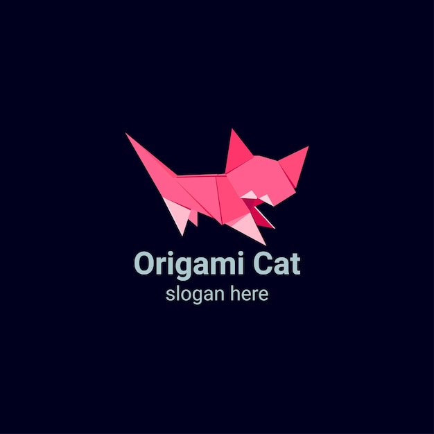 Векторная иллюстрация кошки оригами