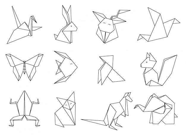 Origami dieren instellen.