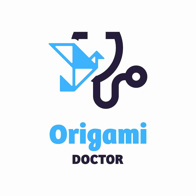 Vettore logo del medico di origami