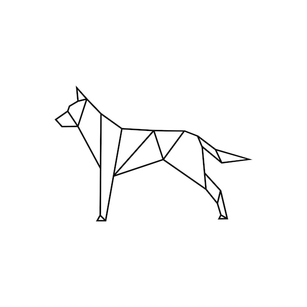 Origami dog vector illustration