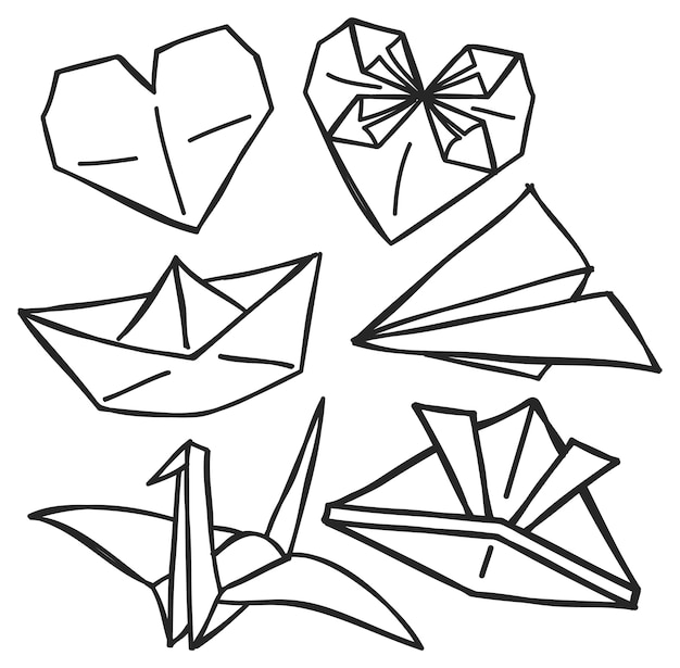 Vector origami in doodle style