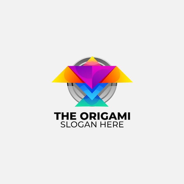 Origami eagle bird design colorful logo vector icon