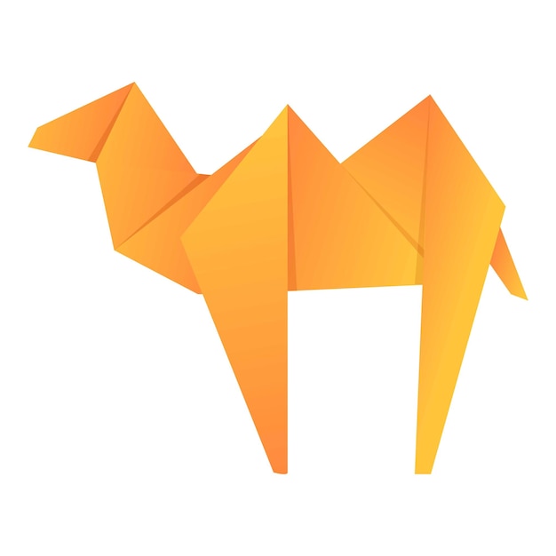 Origami kameel pictogram cartoon vector dierlijke vogel leuk object