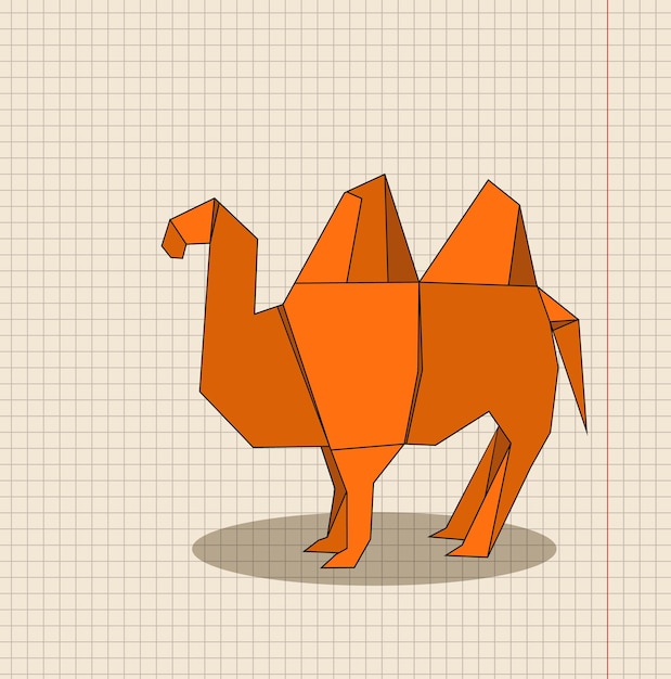 Vector origami kameel