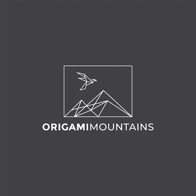 Vector origami mountains-logo