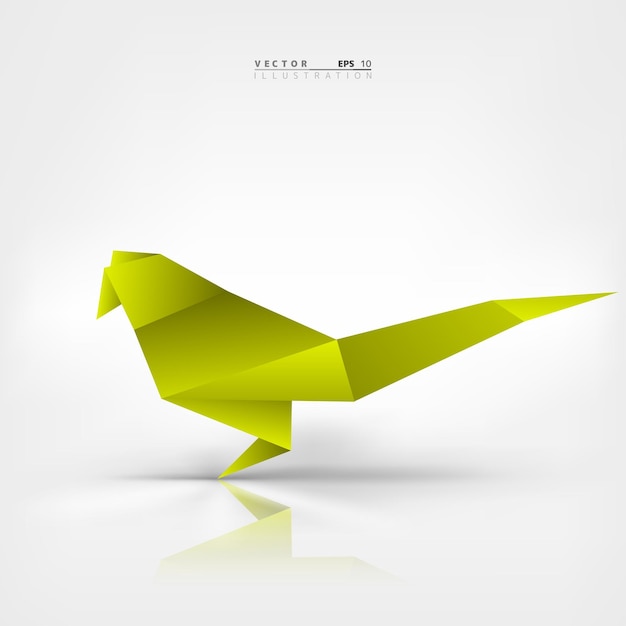 Вектор Бумажная птица оригами на абстрактном фоне