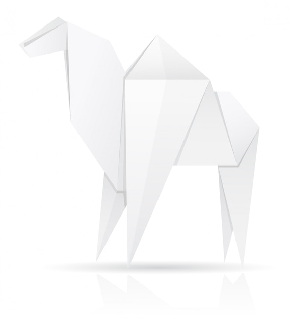 Origami paper camel vector illustration