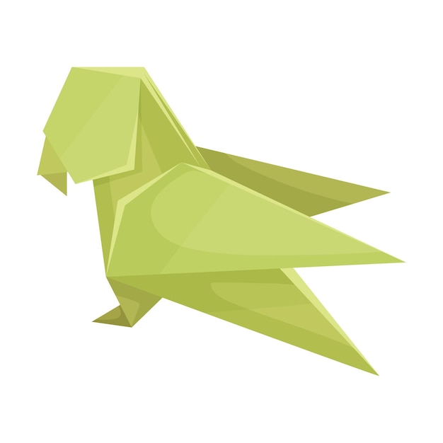 Origami paper parrot vector illustration made of paper polygonal shaped figure