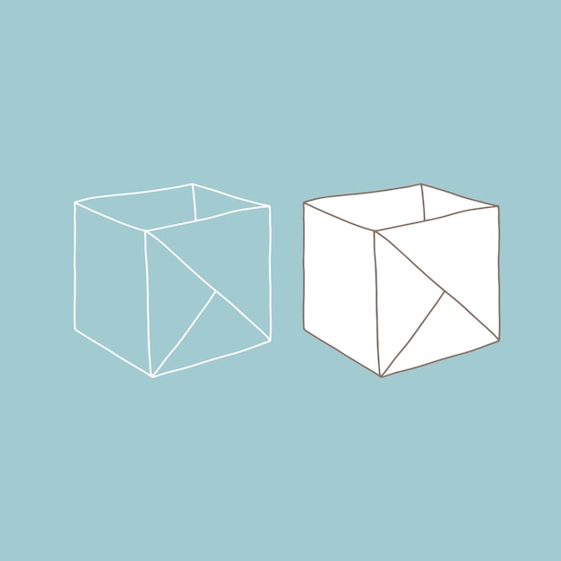 Origami papieren doos Vector illustratie Leeg kartonnen container sjabloon