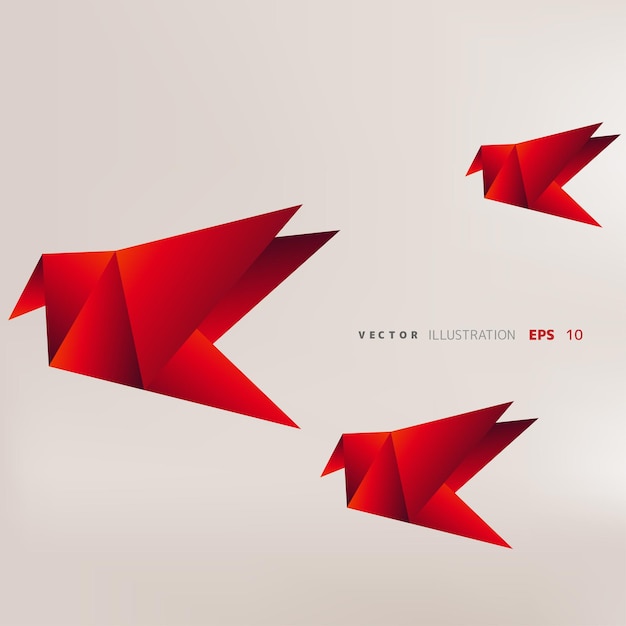 Origami papieren vogel op abstracte achtergrond
