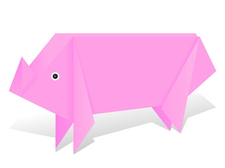 Vector origami pig