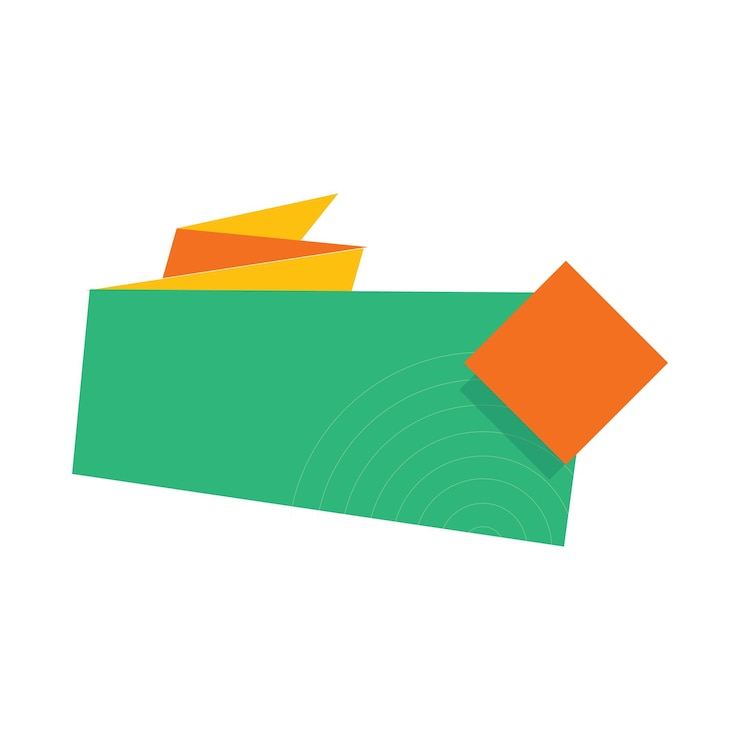Vector origami sale banner label badge blank design template