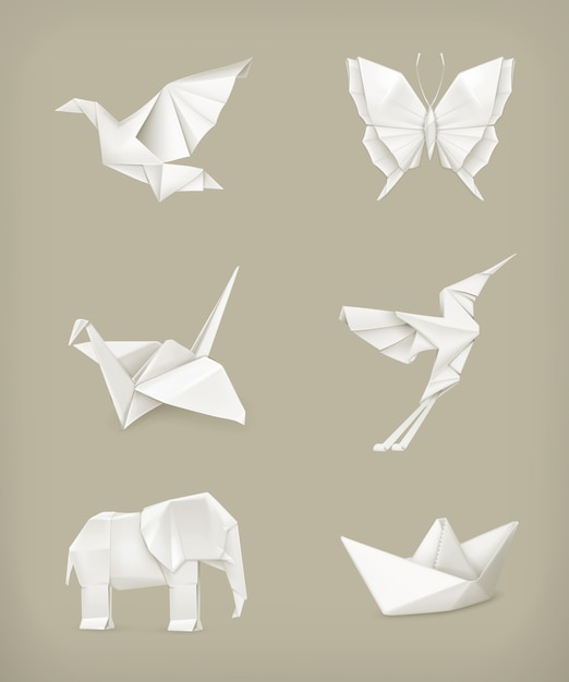 Set origami, bianco