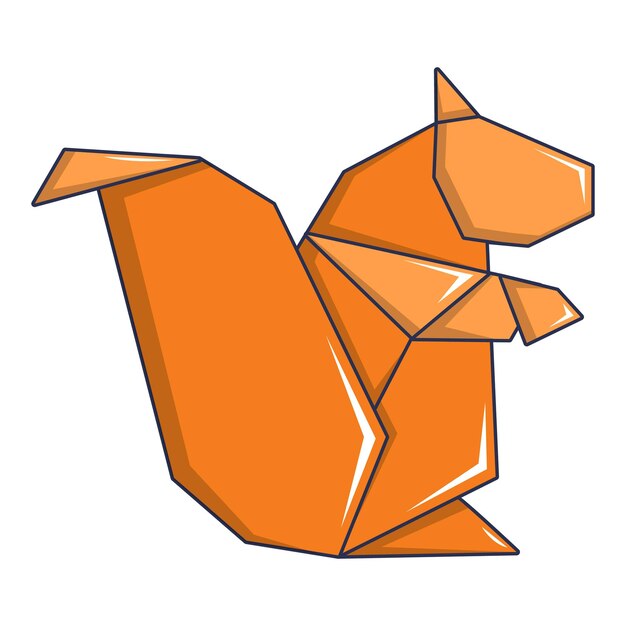 origami squirrel icon cartoon illustration of origami squirrel vector icon for web