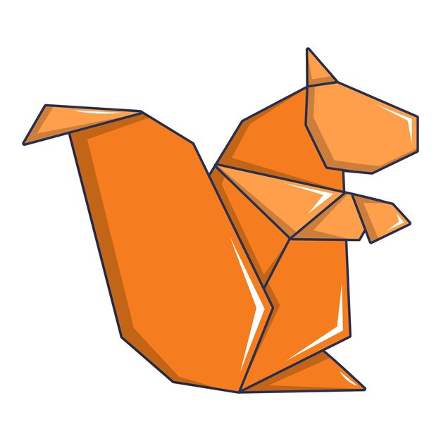 Vector origami squirrel icon cartoon illustration of origami squirrel vector icon for web