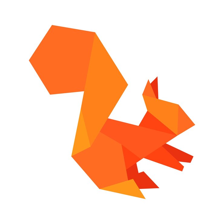 Vector origami squirrel vector image