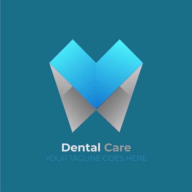 Vector origami style dental logo