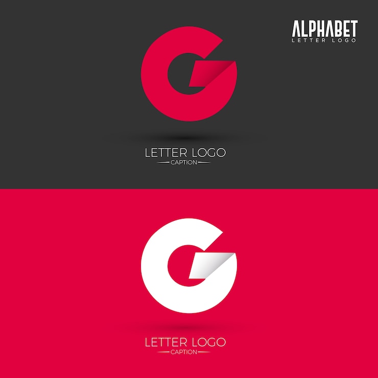 Vector origami style g letter logo
