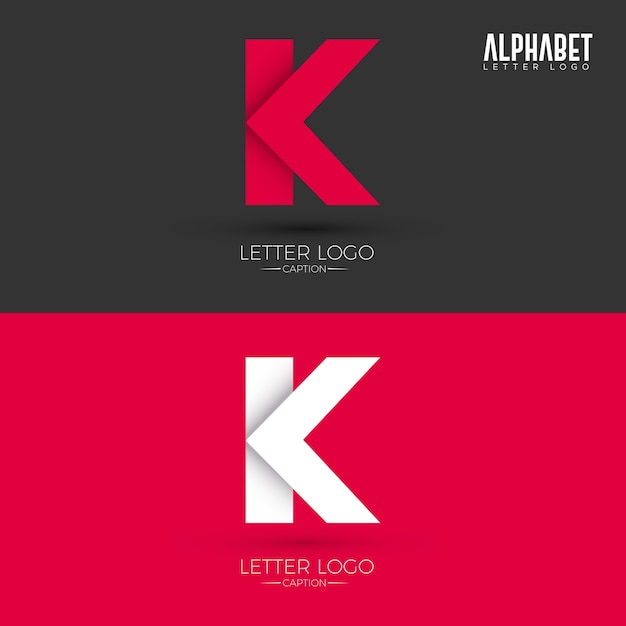 Origami style k letter logo