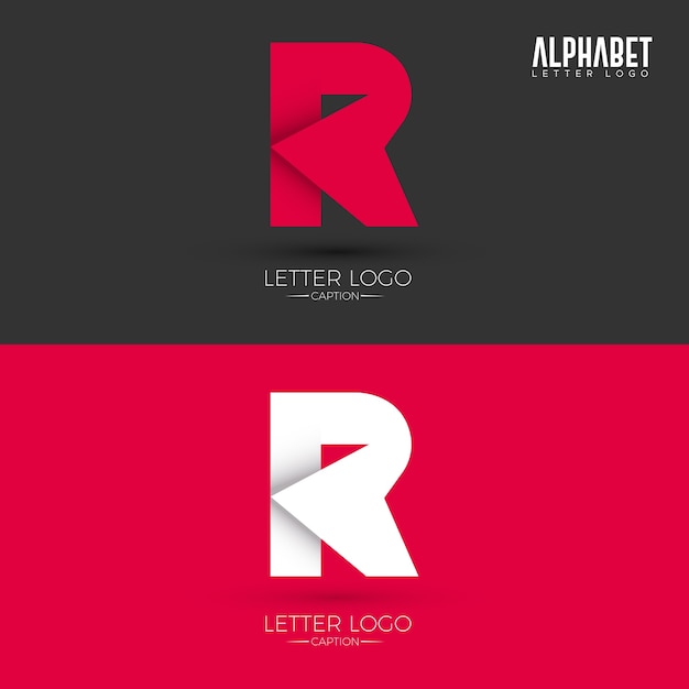 Origami style r letter logo