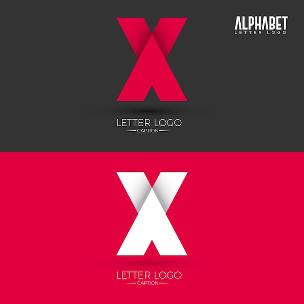 Origami style x letter logo