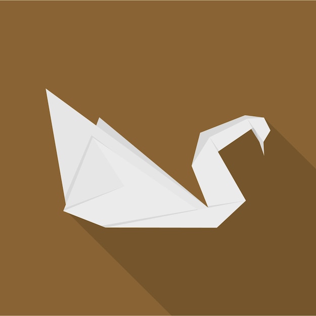 Vettore icona cigno origami illustrazione piatta dell'icona vettore cigno origami per il web