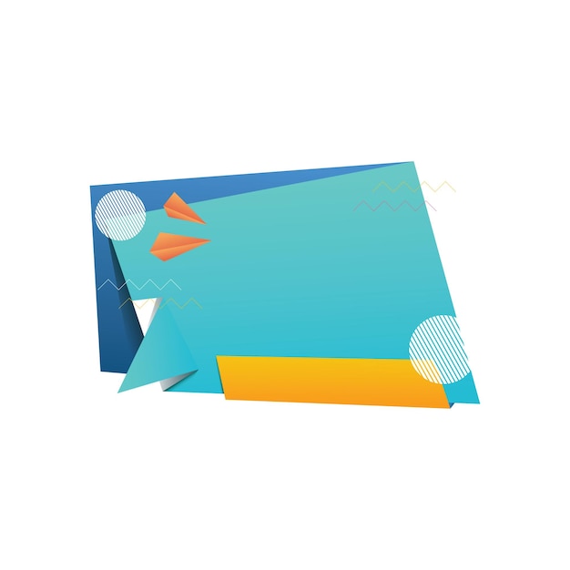 Origami verkoop banner label badge leeg ontwerp sjabloon
